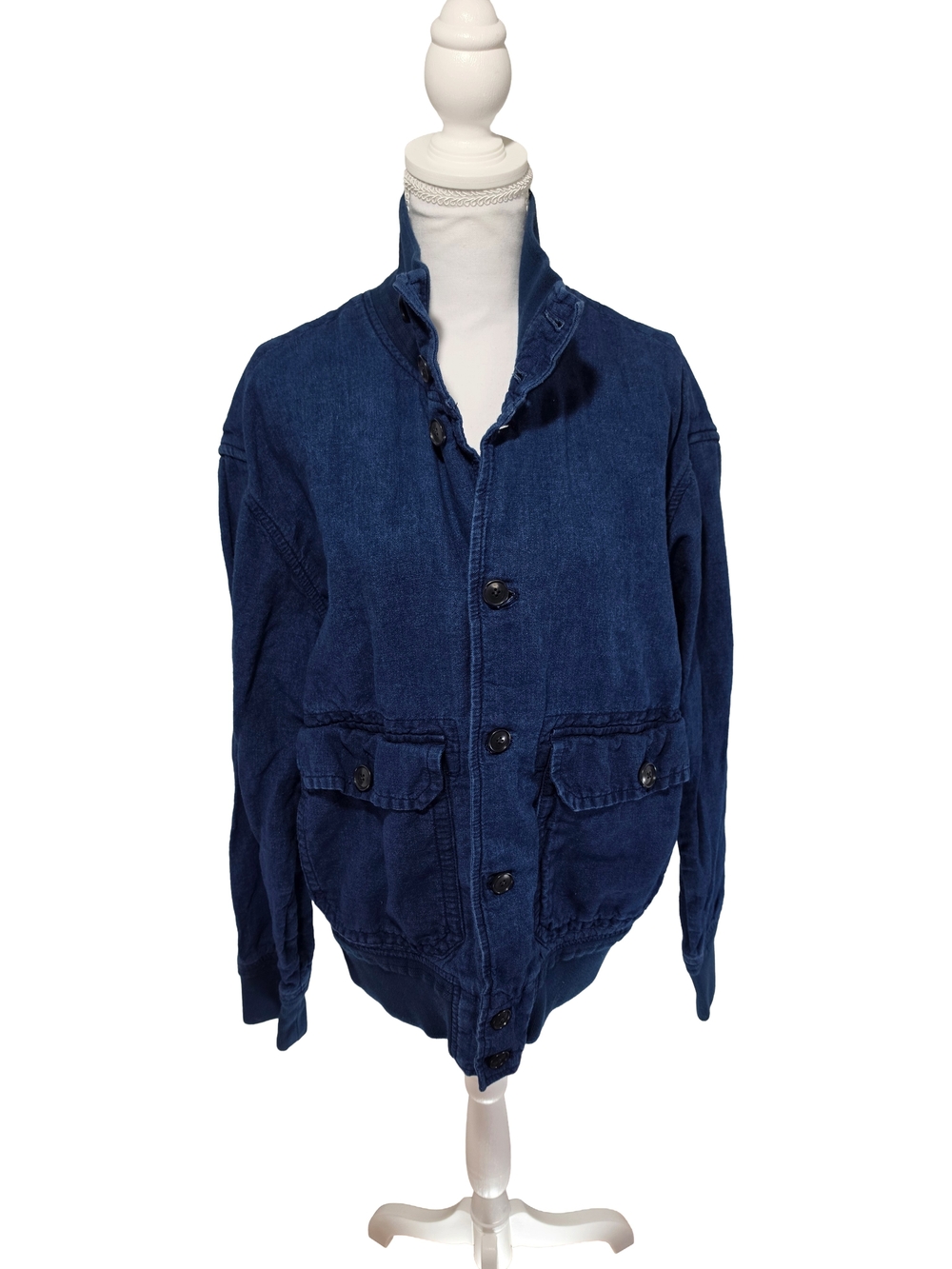Banana Republic Women's Large Blue Utility Chore Jacket Button Front Cotton